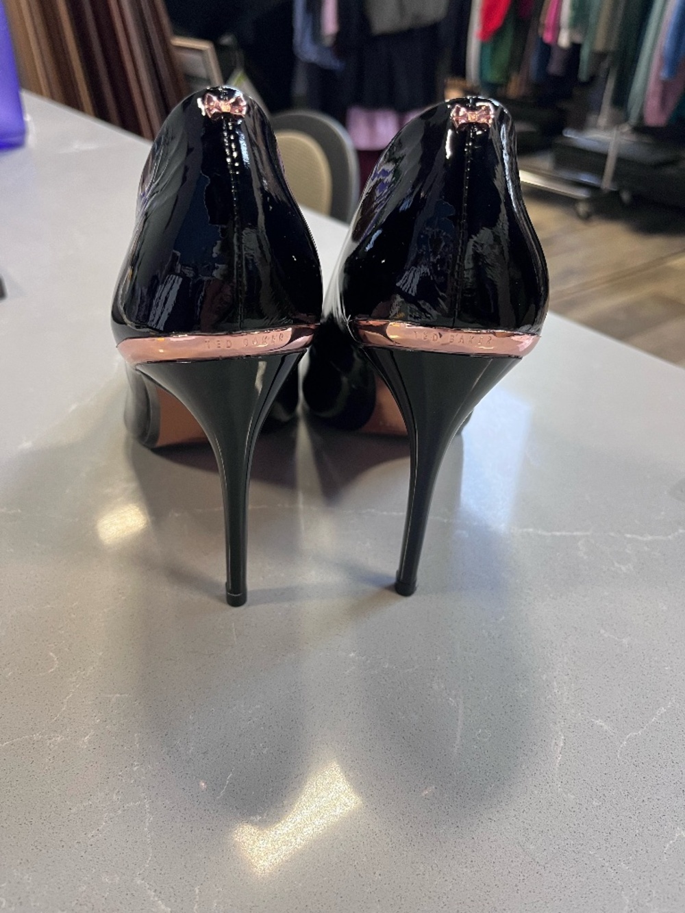TED BAKER KAAWA stiletto patent leather pumps shoes 40.5
